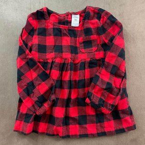 Carter's Toddler Buffalo Plaid Festive Holiday Babydoll Top Size 3T (SKU: 33G)